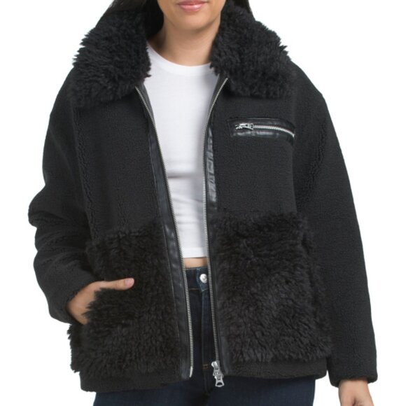 NEW Hudson Jeans Faux Leather Faux Shearling Jacket Winter $268 RETAIL 2511 5T3 - Picture 5 of 5